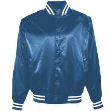 Augusta 3610 Satin Baseball Jacket with striped trim