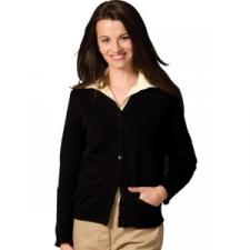 Edwards Garment 450 Misses V-Neck Cardigan with 2 Pockets