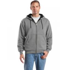 Heritage CornerStone CS620 Heavyweight Full Zip Hooded Sweatshirt with Thermal Lining with embroidered crest logo